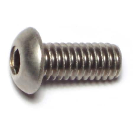 Midwest Fastener 5/16"-18 Socket Head Cap Screw, Button, Plain 18-8 Stainless Steel, 3/4 in Length, 10 PK 72066